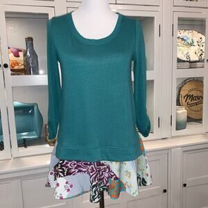Anthropologie Little Yellow Button Peplum Tunic
